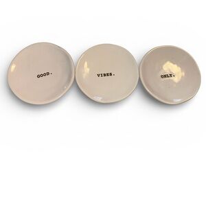 Rae Dunn Good Vibes Only Trinket jewelry dish tray Set of 3